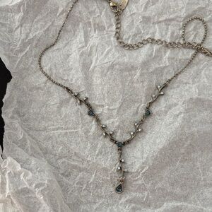 Vintage Elegant Silver and Blue Women's Necklace